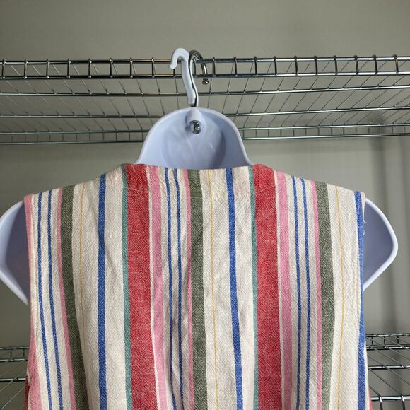 Old Navy Women’s Linen Sleeveless Striped Midi Shirt Dress‎ Size M Preppy Boho - Picture 4 of 12